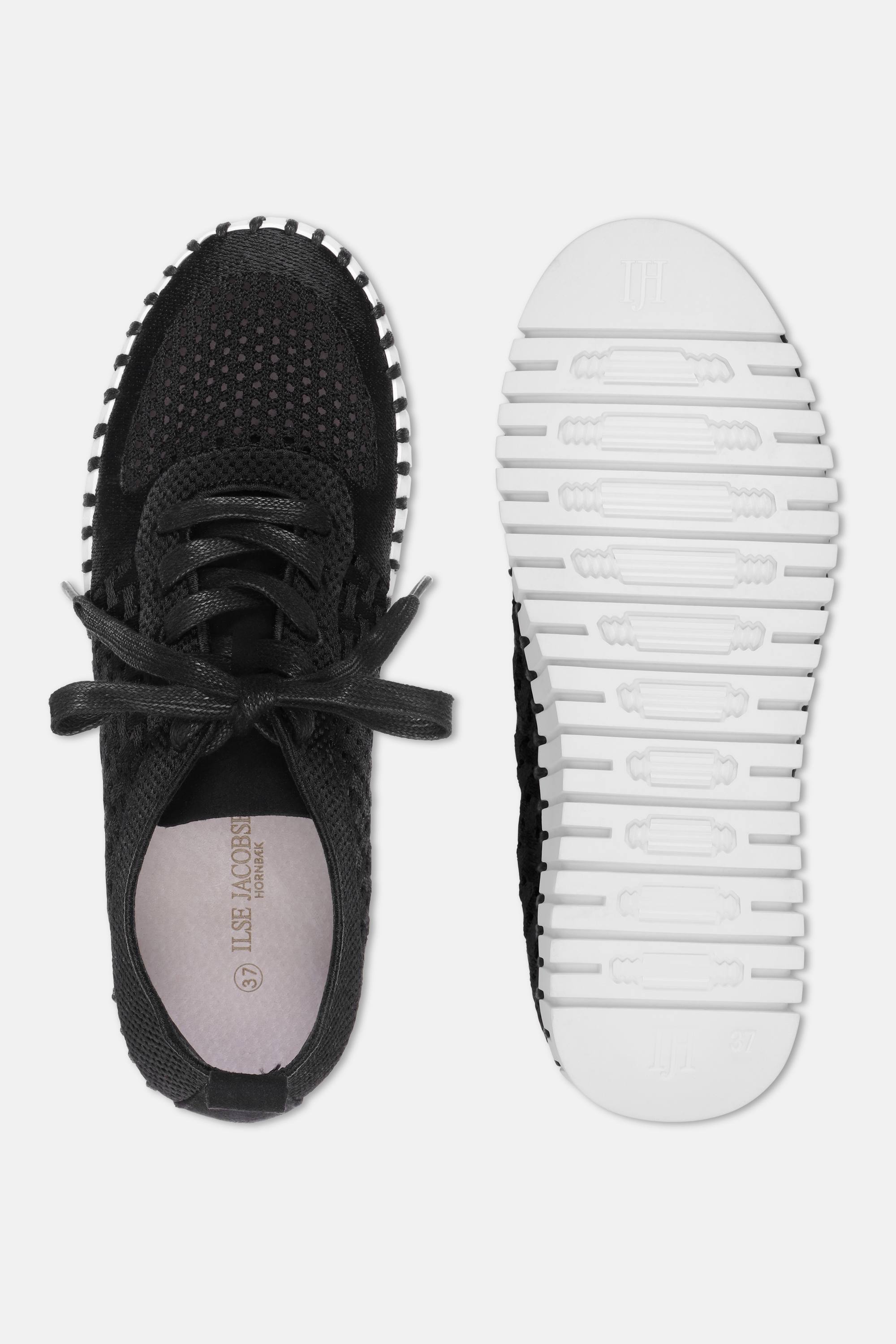 Tulip Skor Med Snörning - Black White